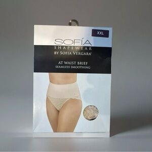 2 pack SOFIA Intimates Beige At Waist Smoothing Seamless Lace Thong Size XXL NEW